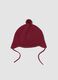 Cappello rosso in puro cotone organico con pon pon_1