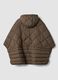 Brown padded oversized hooded jacket with zip_2