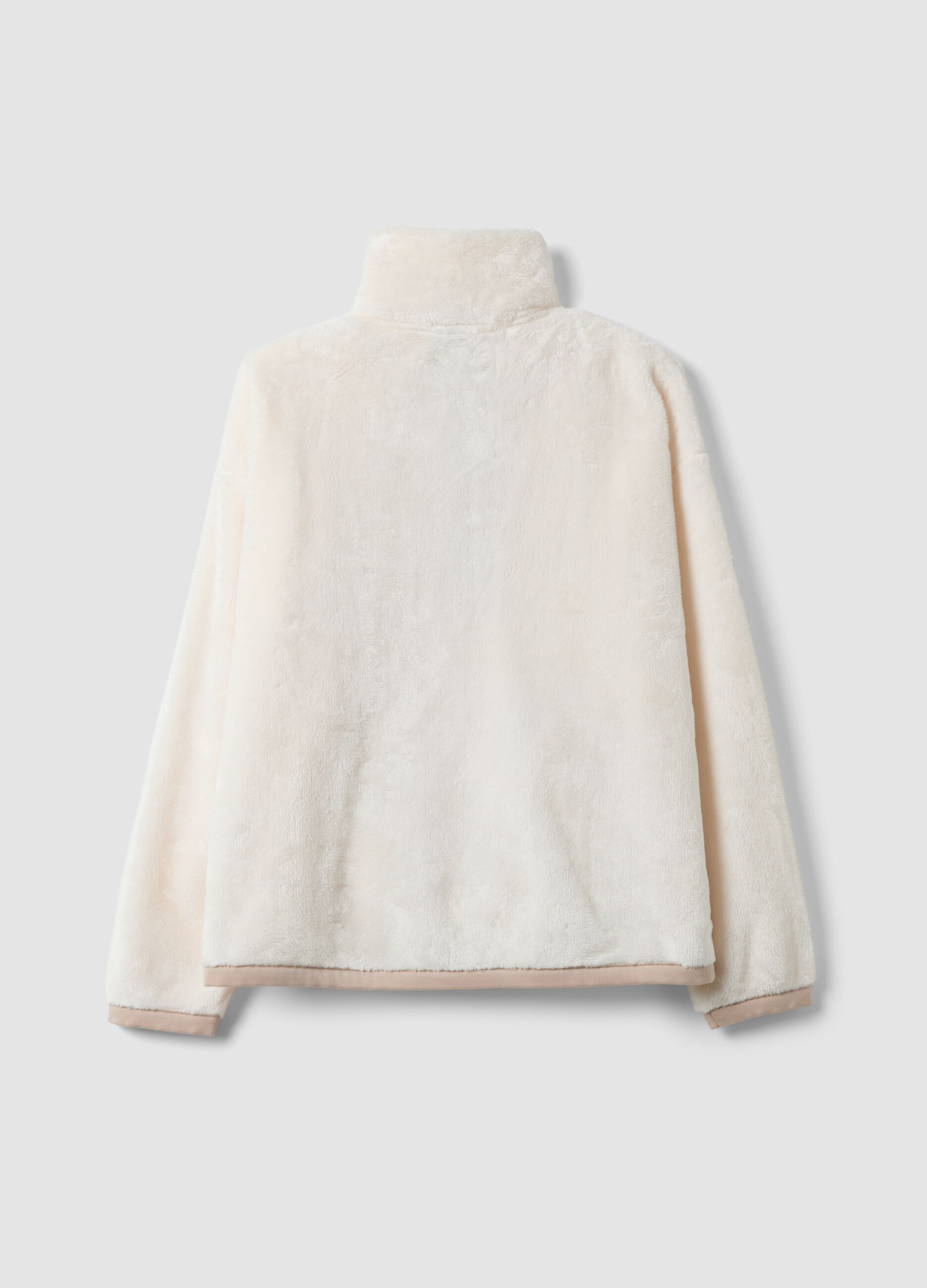 White half-zip pyjama sweatshirt, regular fit