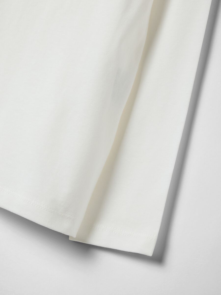 White pure organic cotton T-shirt with front print_3