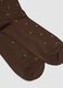 Brown polka dot stretch cotton knee-high socks_2