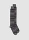 Grey striped long socks in stretch cotton_0