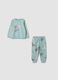 Grey organic cotton babygrow pyjamas with cute animals_0