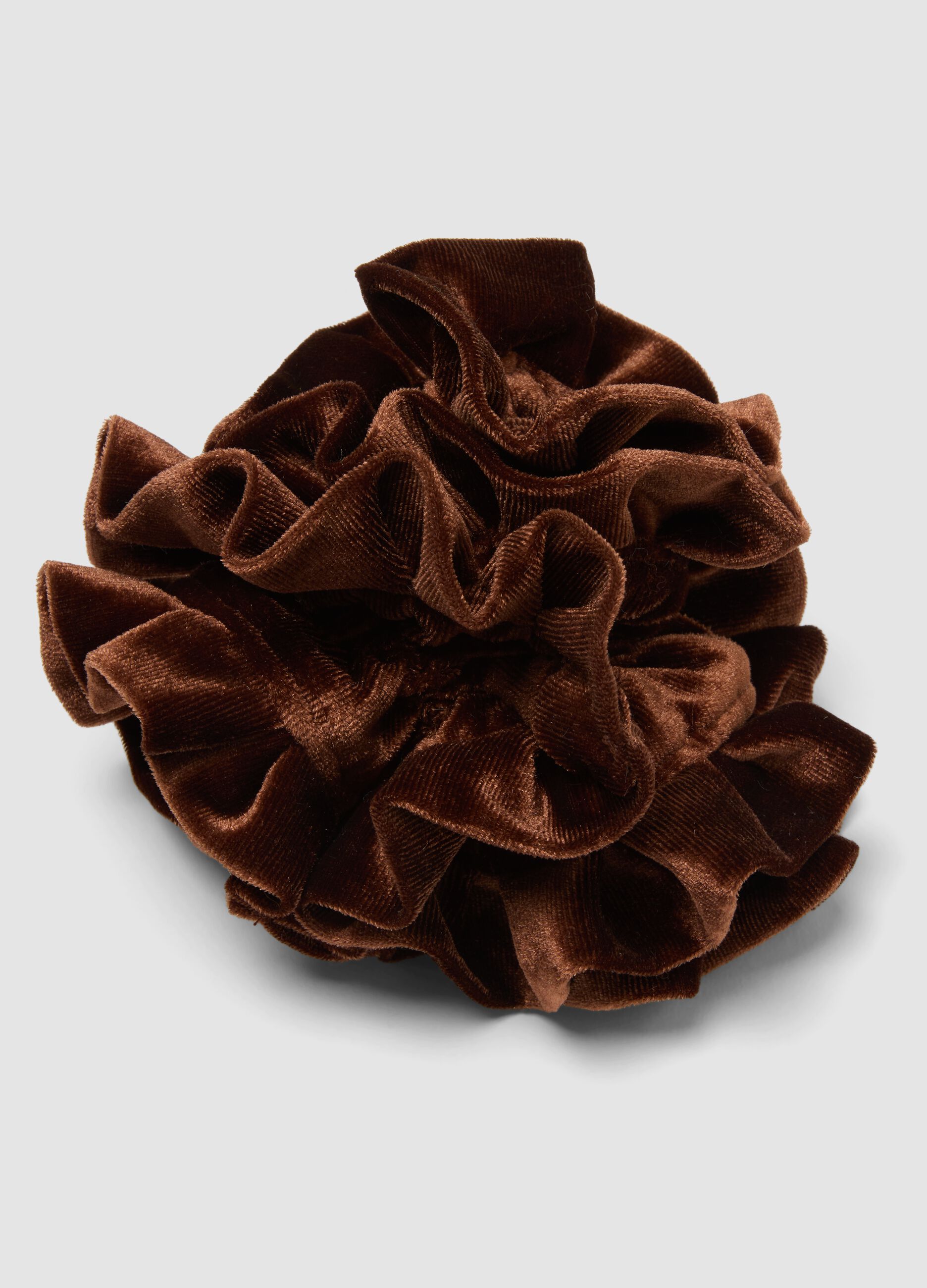 Scrunchie marrone effetto vellutato
