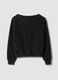 Black cotton-blend sweatshirt with boat neckline_2