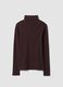 Brown ribbed stretch-cotton crew-neck T-shirt, regular fit_2