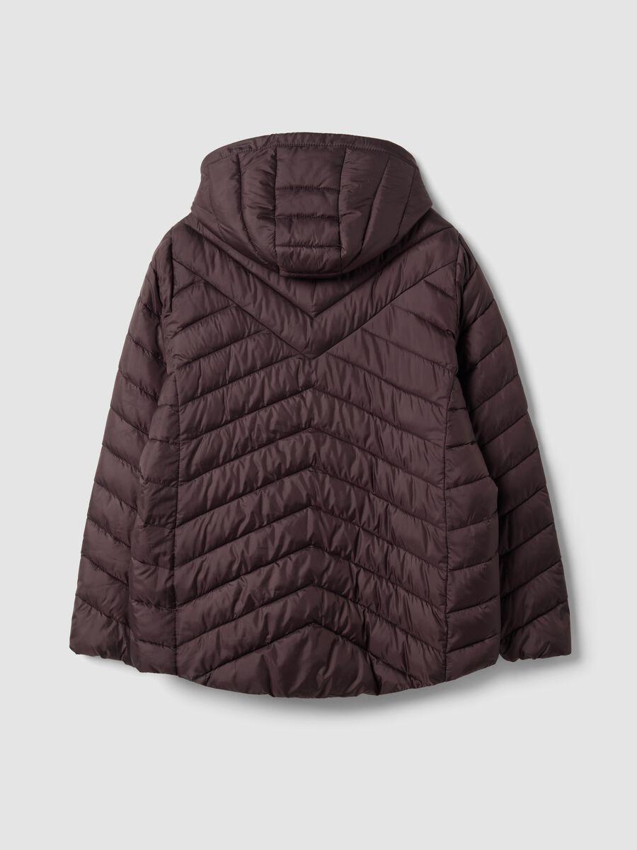 Purple Ultralight quilted jacket with hood and zip, regular fit_6