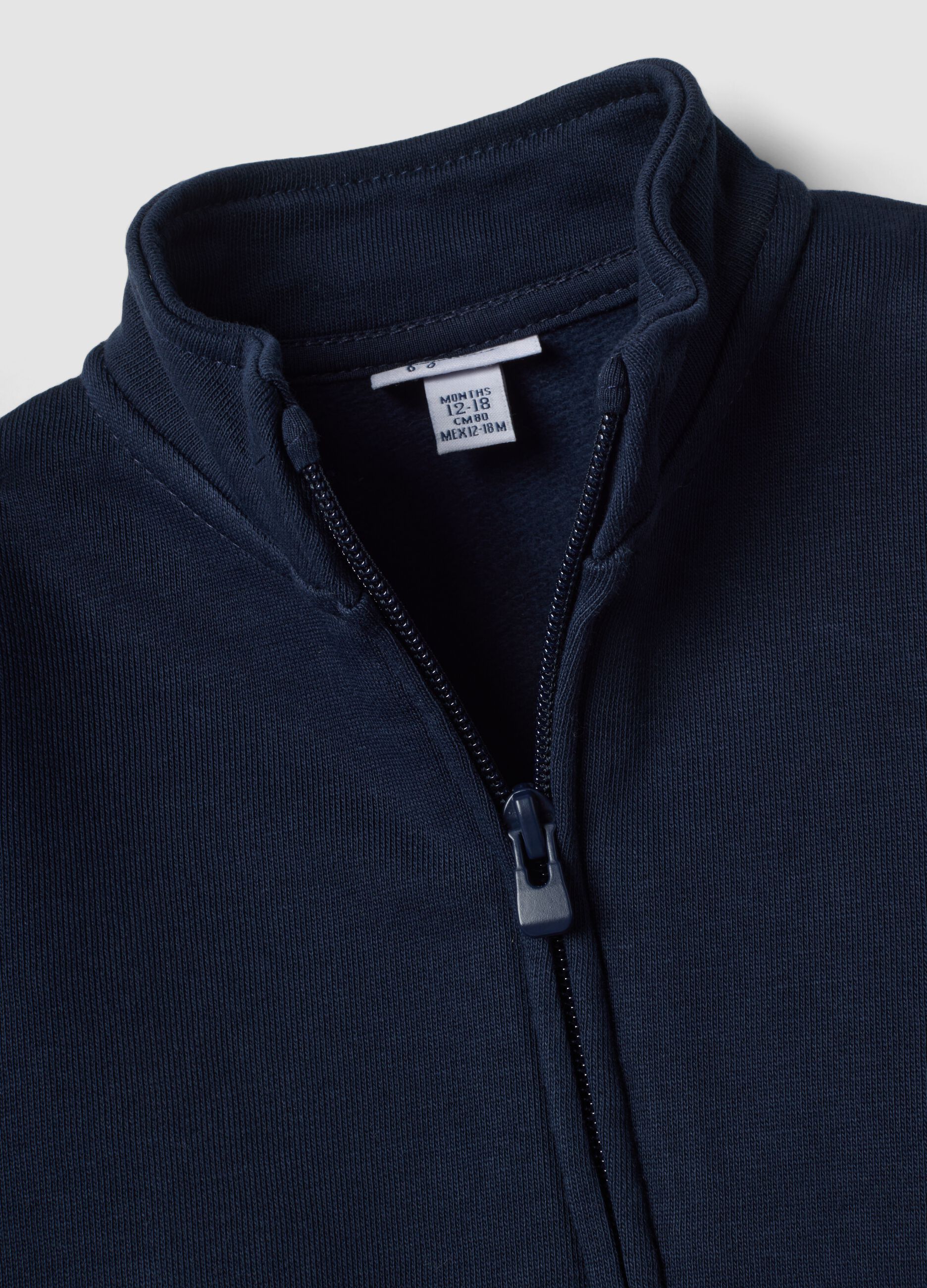 Blue organic cotton crew-neck sweatshirt