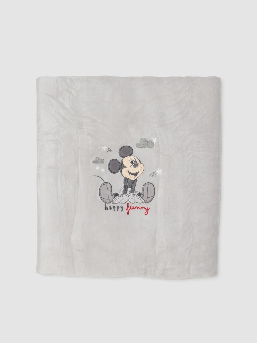 Grey stretch organic cotton blanket with Mickey embroidery_0