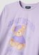 Pigiama viola in puro cotone organico con stampa teddy regular fit_2