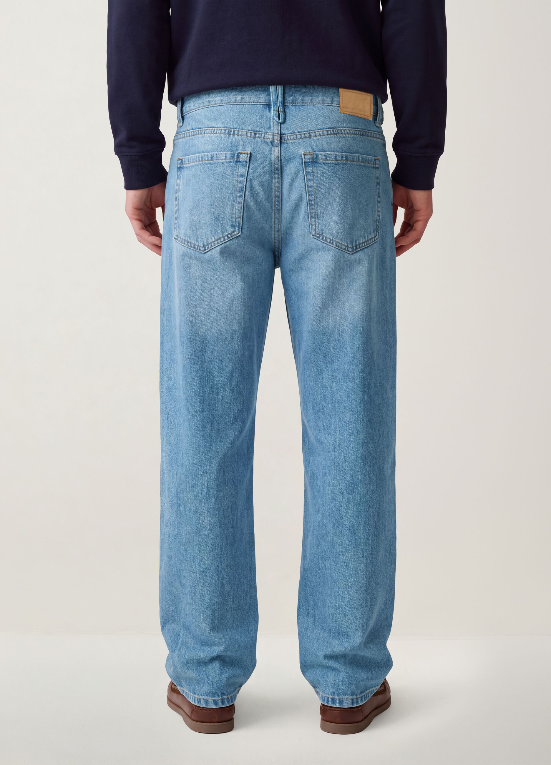 Jeans denim in puro cotone relaxed fit