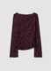 Purple stretch T-shirt with flocked floral motif_2