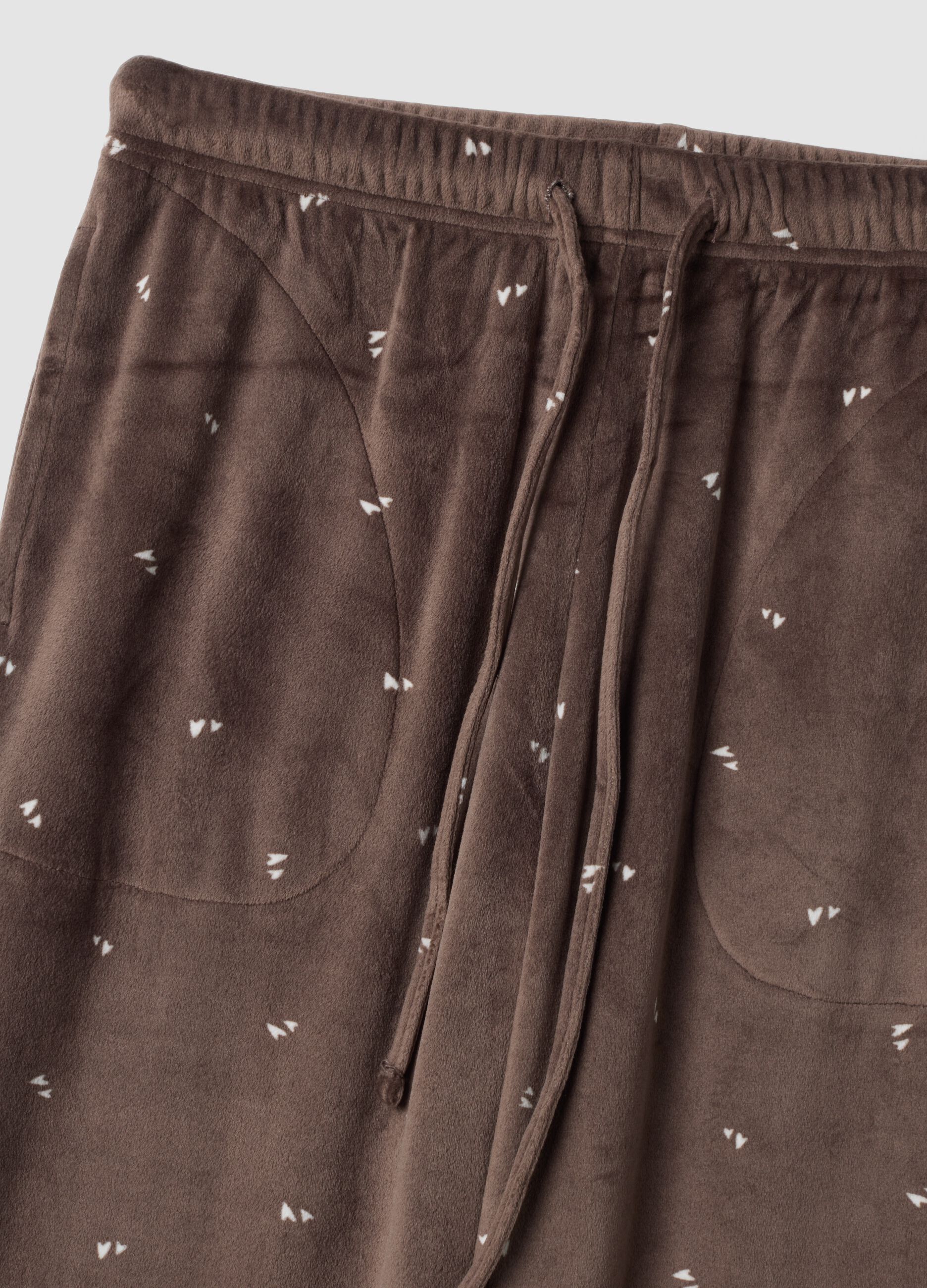 Brown stretch-fabric pyjama trousers