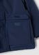 Long padded navy parka with detachable hood, oversized fit_3