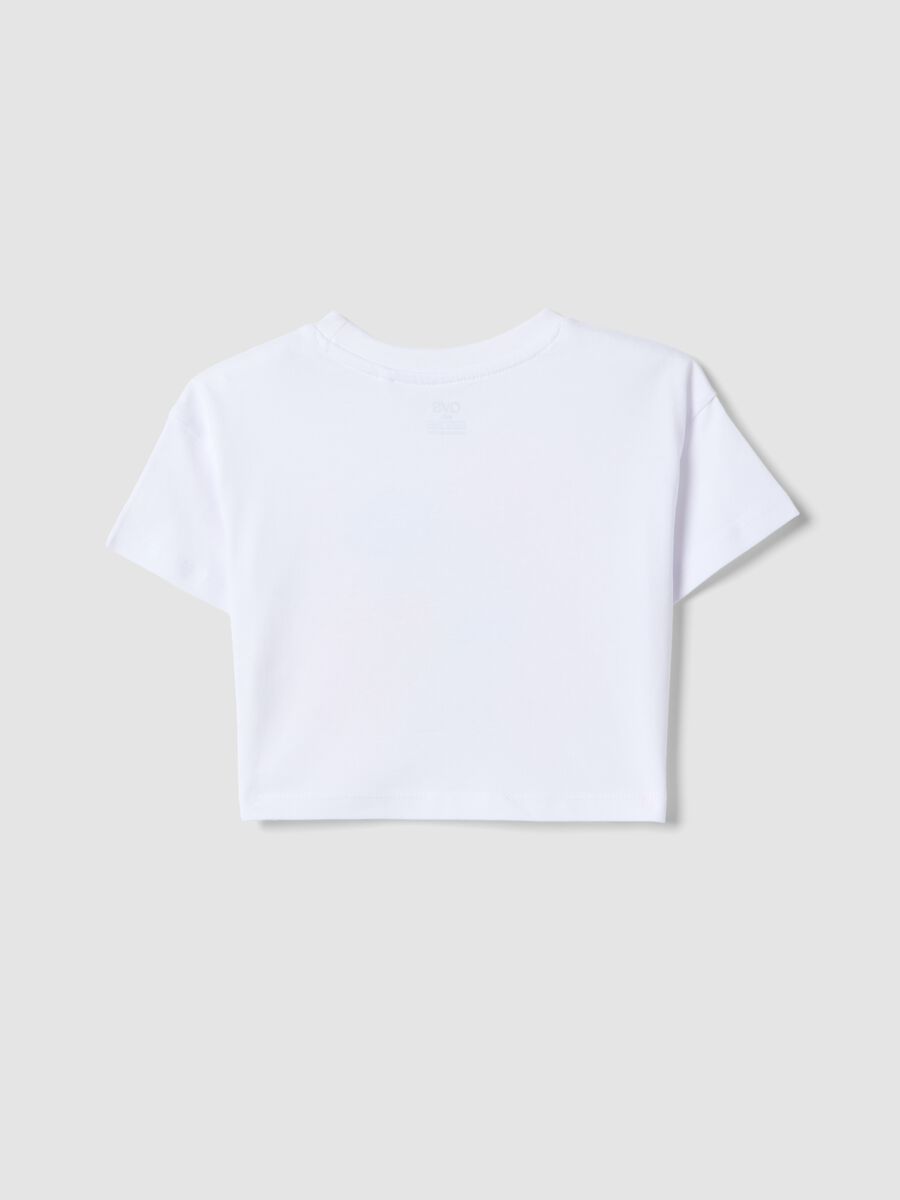White pure cotton girls' T-shirt with strawberry print_1