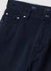 Blue stretch cotton twill carrot-fit trousers_1