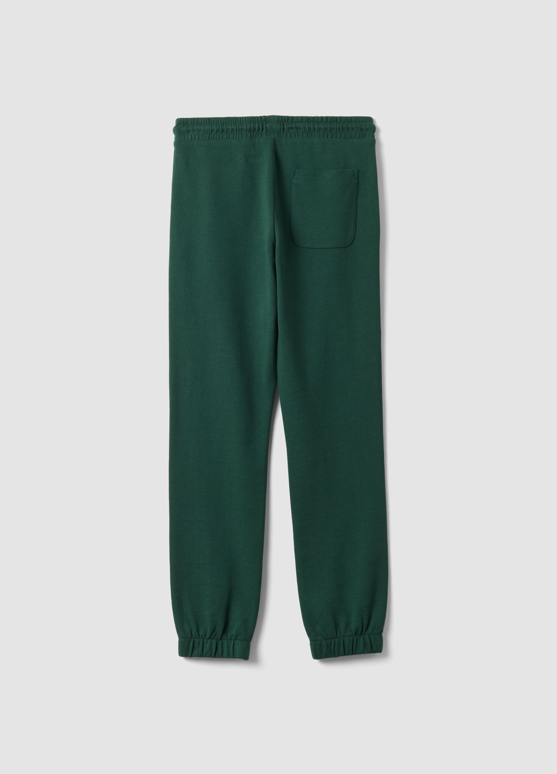 Green pure cotton joggers