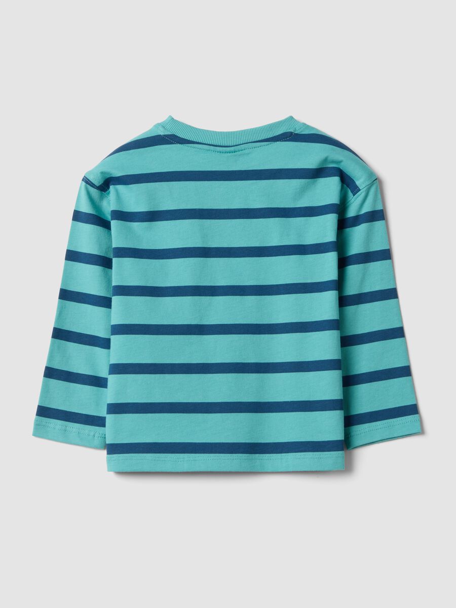 Oversized multicolour striped T-shirt in pure organic cotton for boys_1