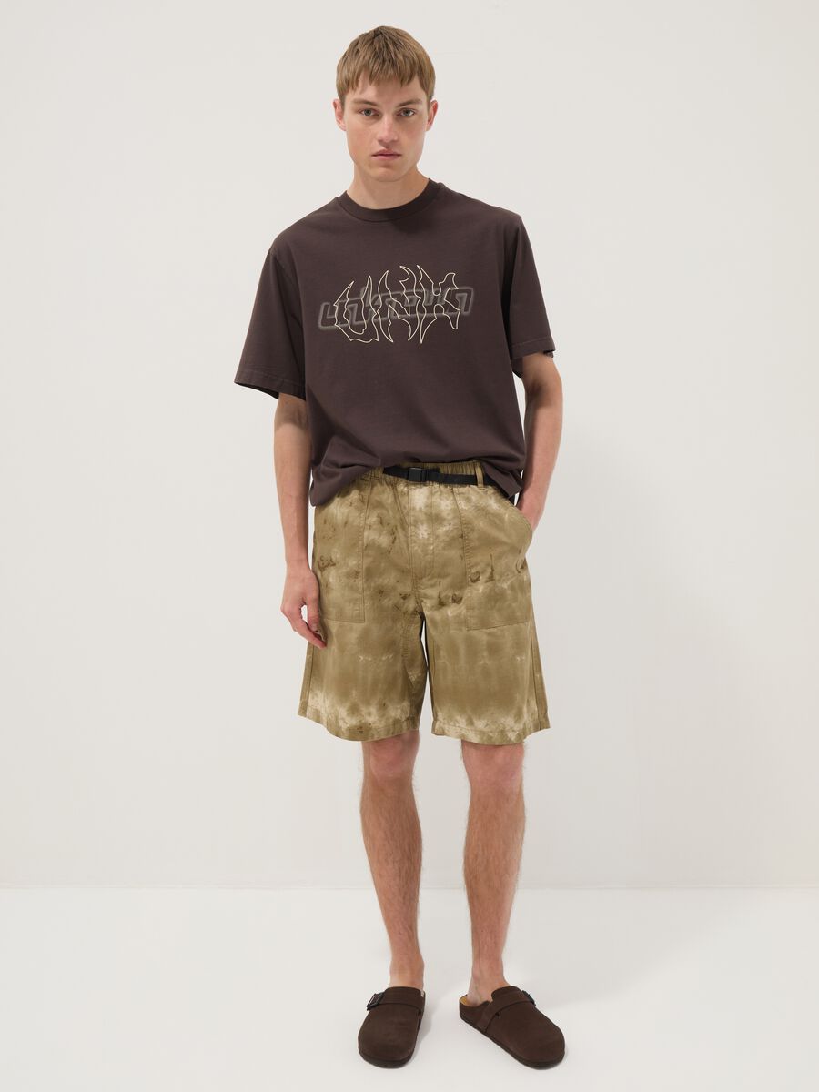 Brown short-sleeve pure cotton T-shirt_1