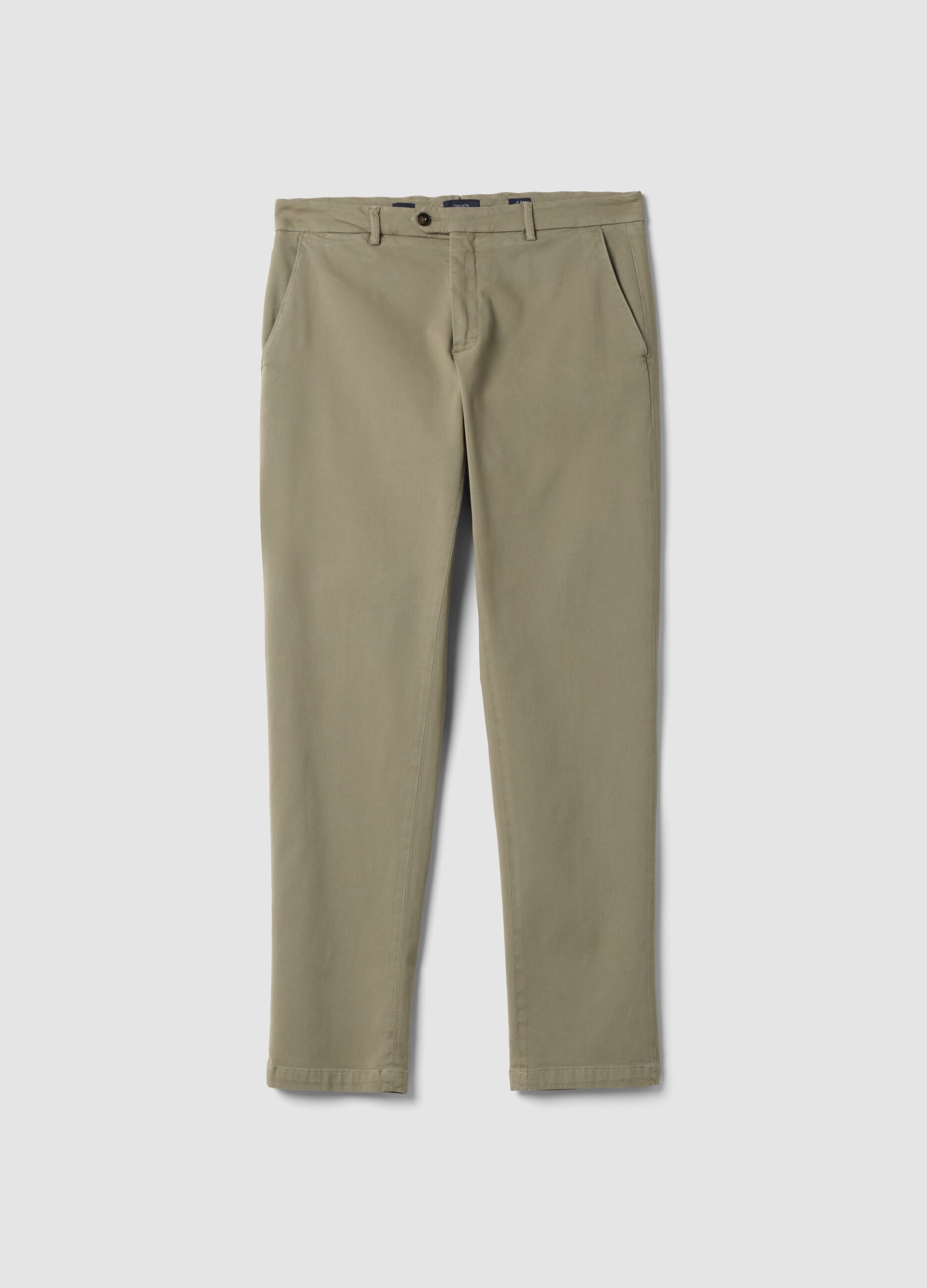 Pantaloni chino marroni in cotone e modal elasticizzato