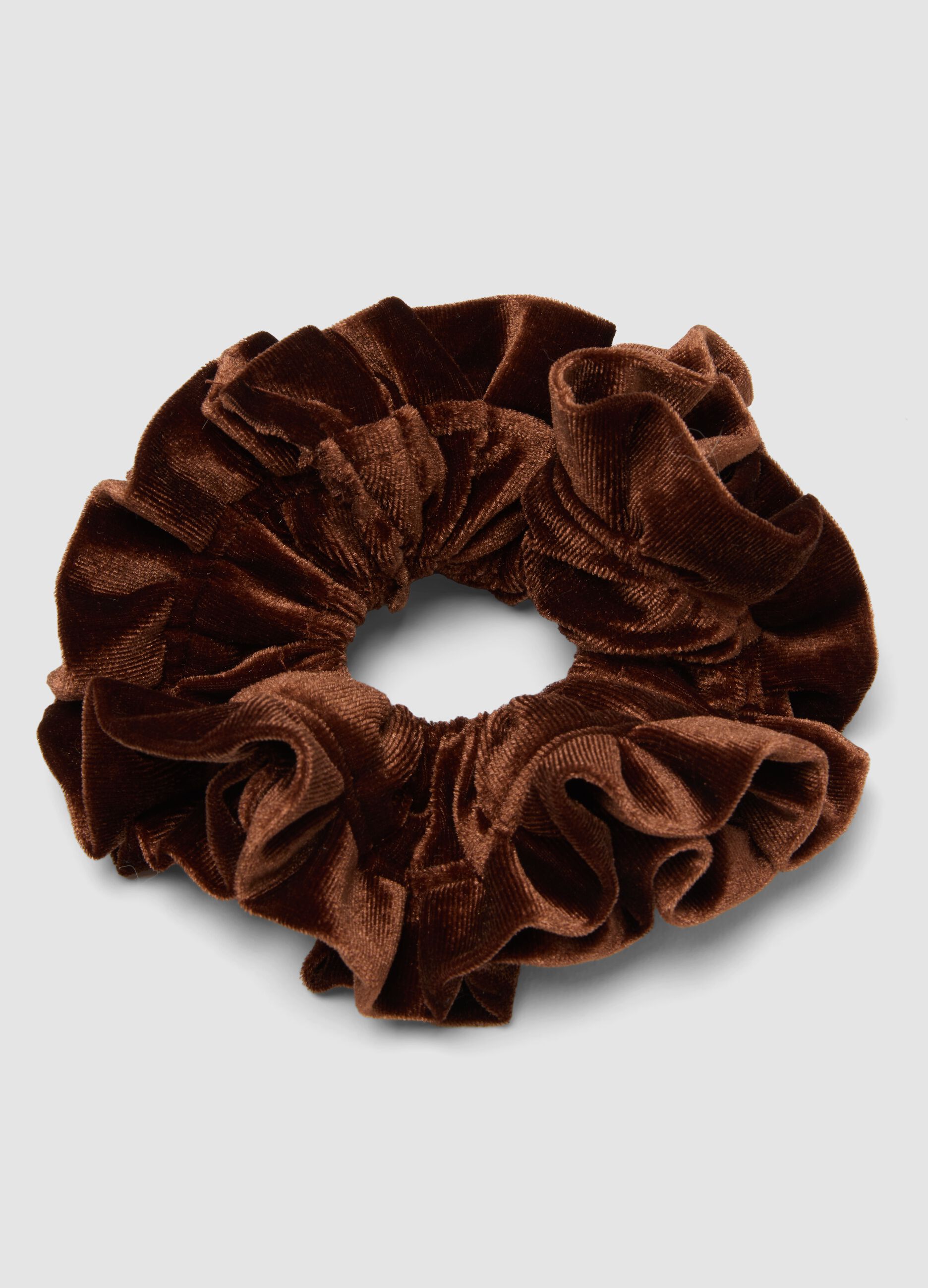 Scrunchie marrone effetto vellutato