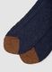 Navy Blue Short Socks in Stretch Wool and Silk_2