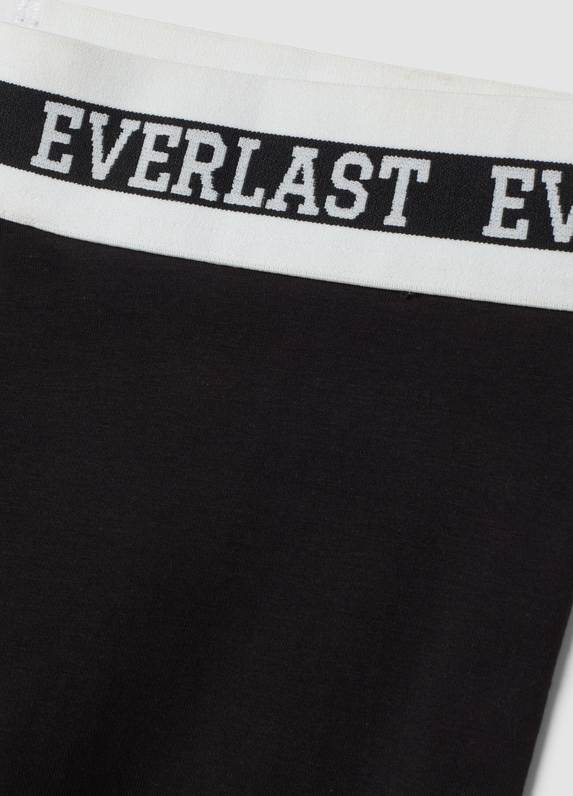 Black slim-fit stretch cotton jersey leggings with Everlast logo