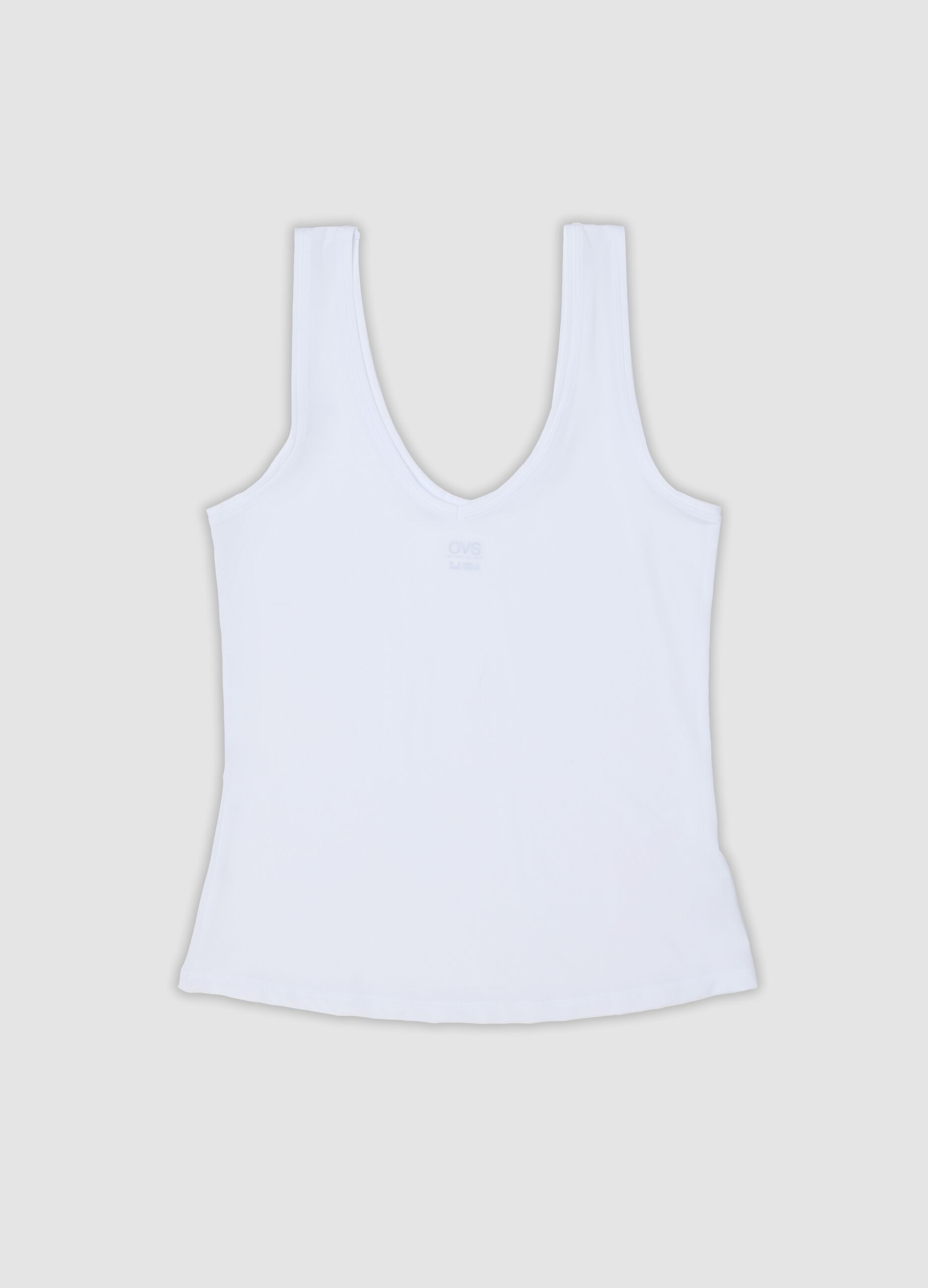 White stretch vest top, regular fit