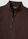 Brown cotton-blend half-zip crew-neck_1