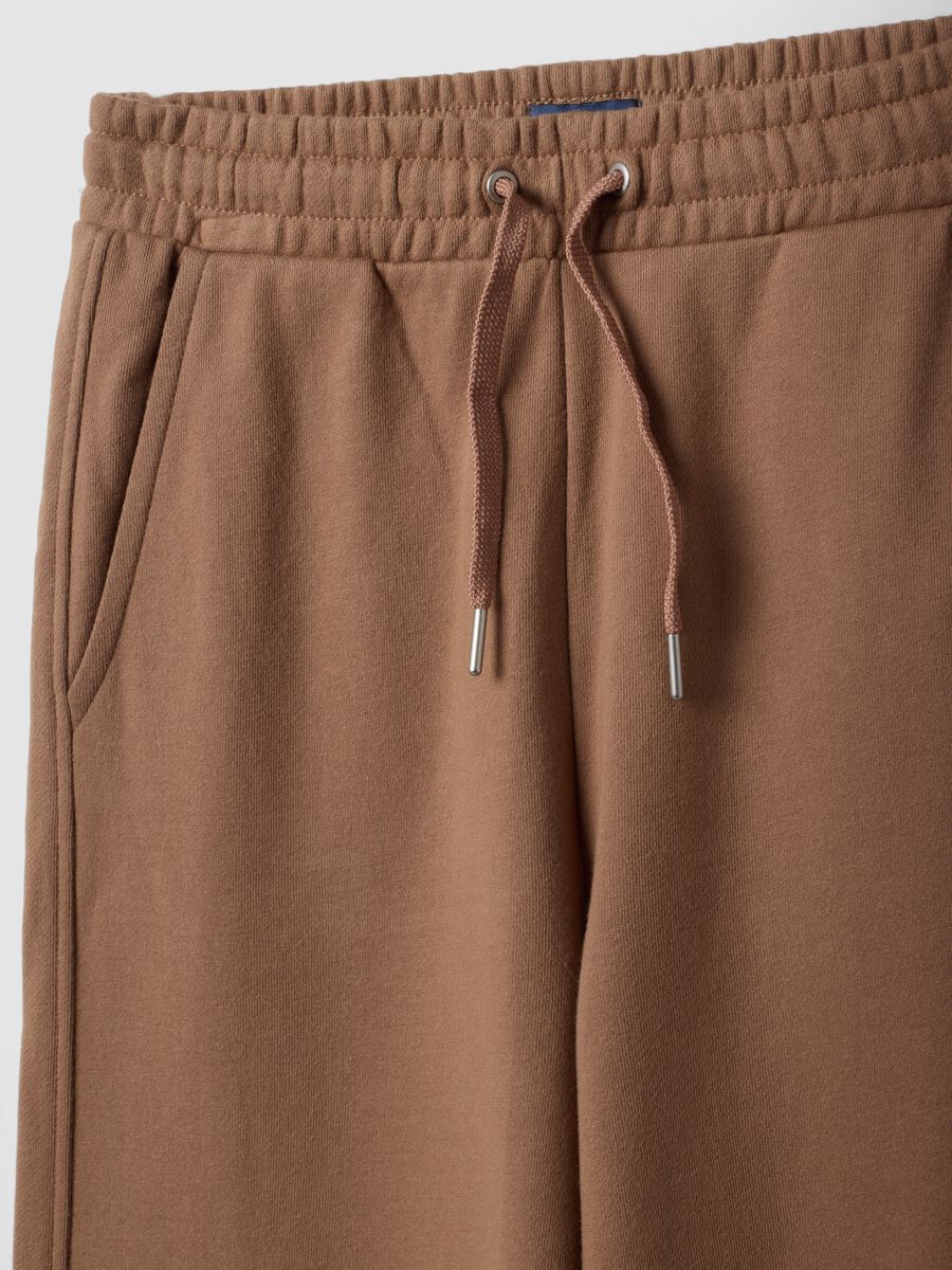 Girls&rsquo; brown culotte trousers in pure organic cotton_2