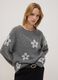 Grey wool-blend jumper with floral pattern, regular fit_0