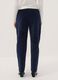 Pantaloni blu in cotone elasticizzato a coste con vita elasticizzata_3