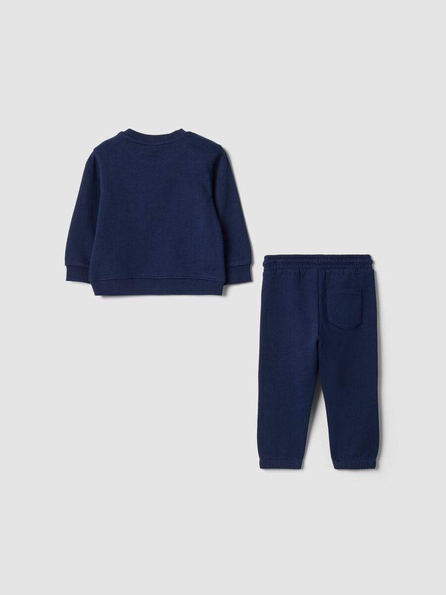 Blue pure cotton jogger set with sporty print_1