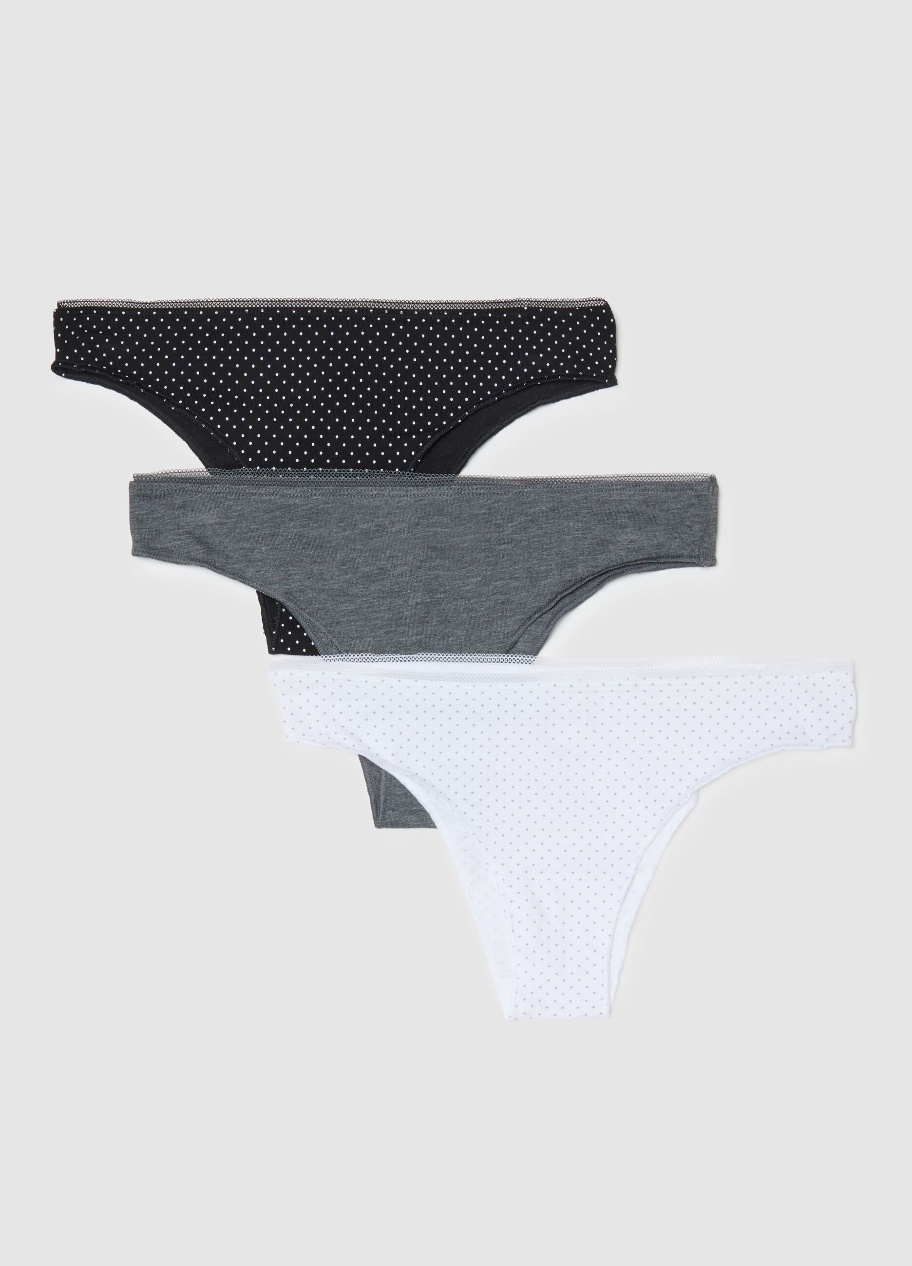 Three-pack Brazilian briefs in multicolour cotton blend regular fit