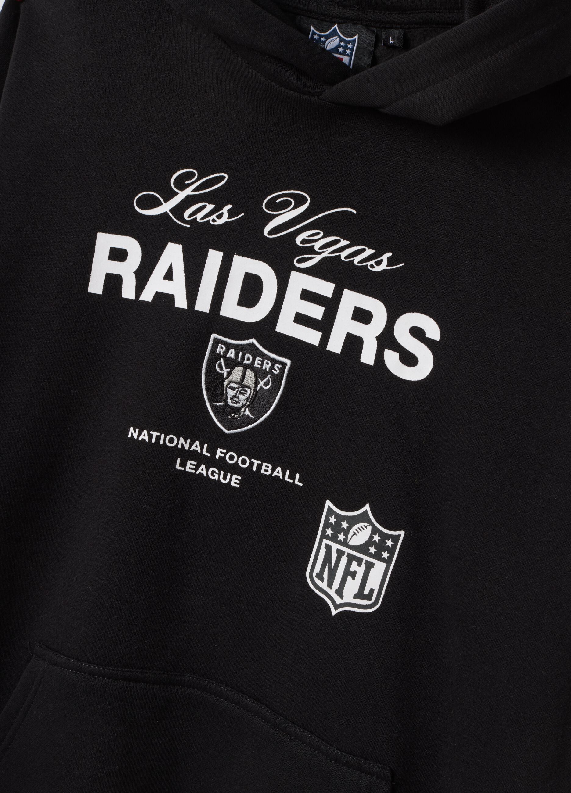 هودي أسود بمزيج قطني مع طبعة Raiders