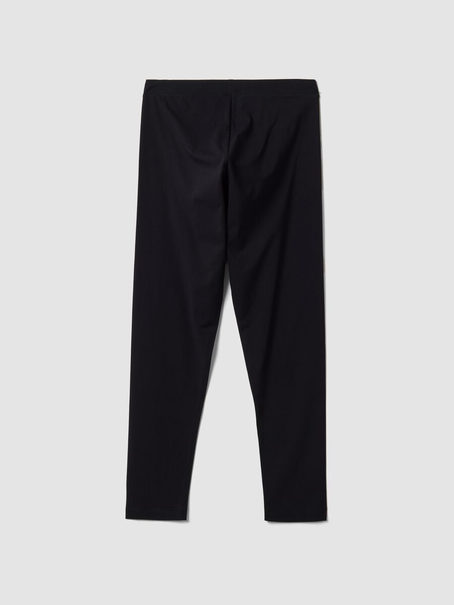 Black skinny-fit stretch cotton leggings_6