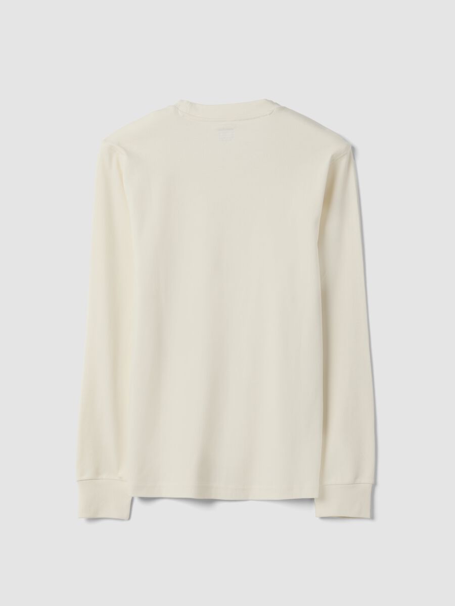 White pure cotton crew-neck T-shirt, regular fit_2