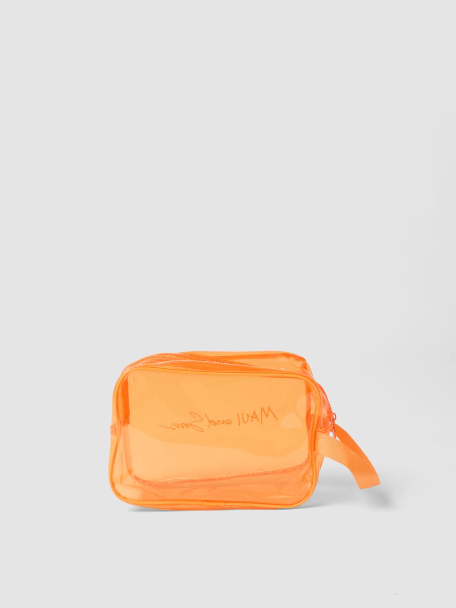 Orange toiletry bag with zip closure_1