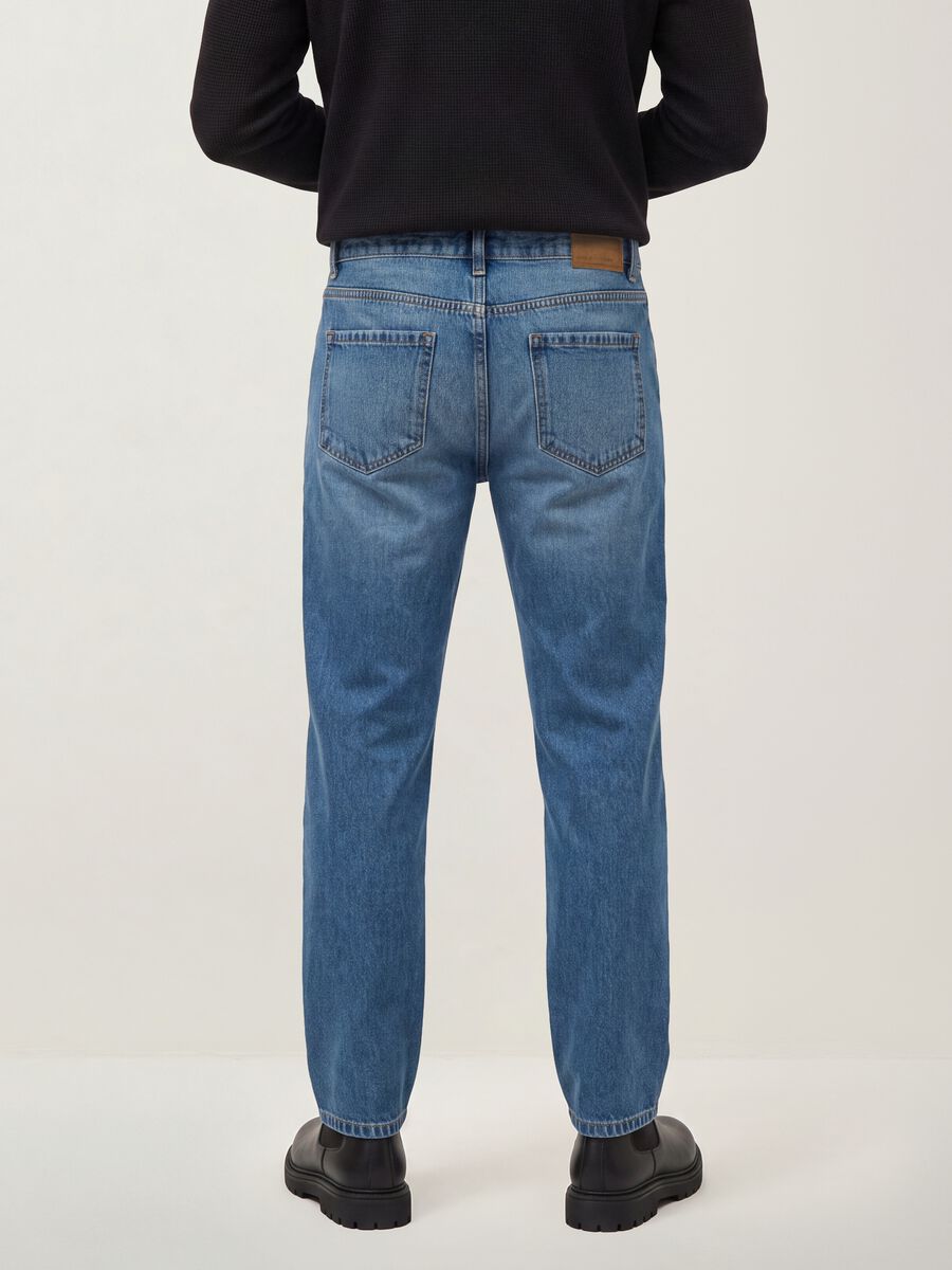 Blue denim jeans in pure cotton, regular fit_2