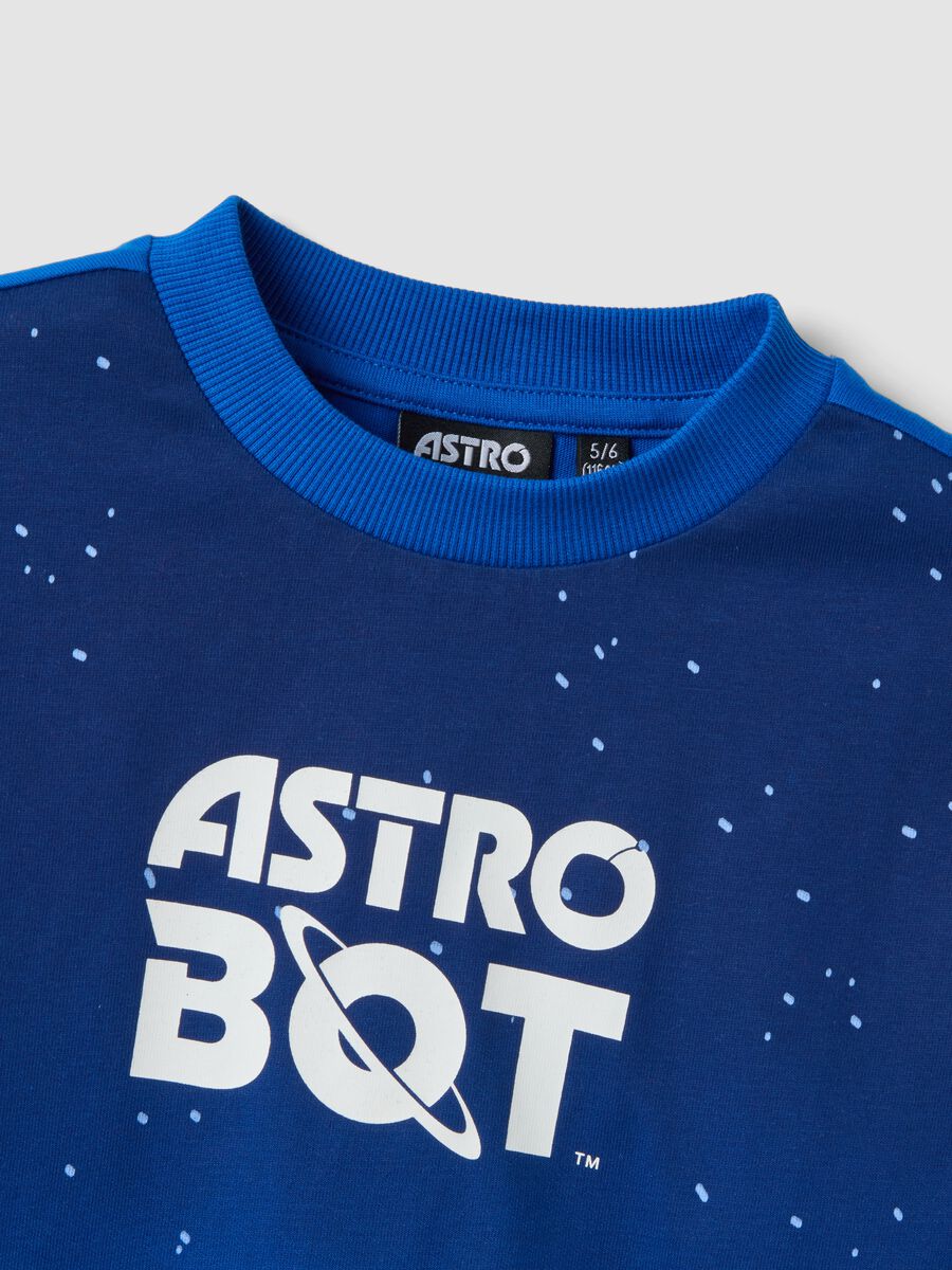 Blue pure cotton Astro Bot print T-shirt, relaxed fit_2
