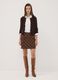 Brown stretch wool crew-neck cardigan, regular fit_1