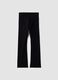 Black flared leggings in stretch cotton_2