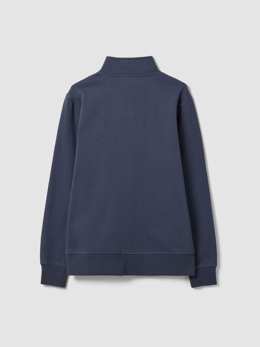 Grey cotton-blend sweatshirt with crew neck and zip, regular fit_2