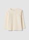 Maglietta beige girocollo in puro cotone organico_0