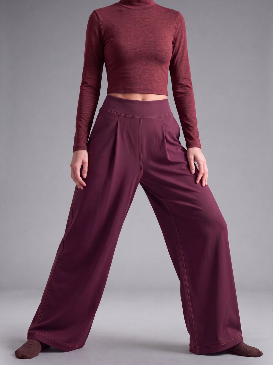 Pantaloni sportivi viola in tessuto elasticizzato wide leg ALTAVIA STUDIO ALTAVIA STUDIO_2