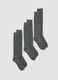 3-Pack of Grey Long Socks in Stretch Organic Cotton_0