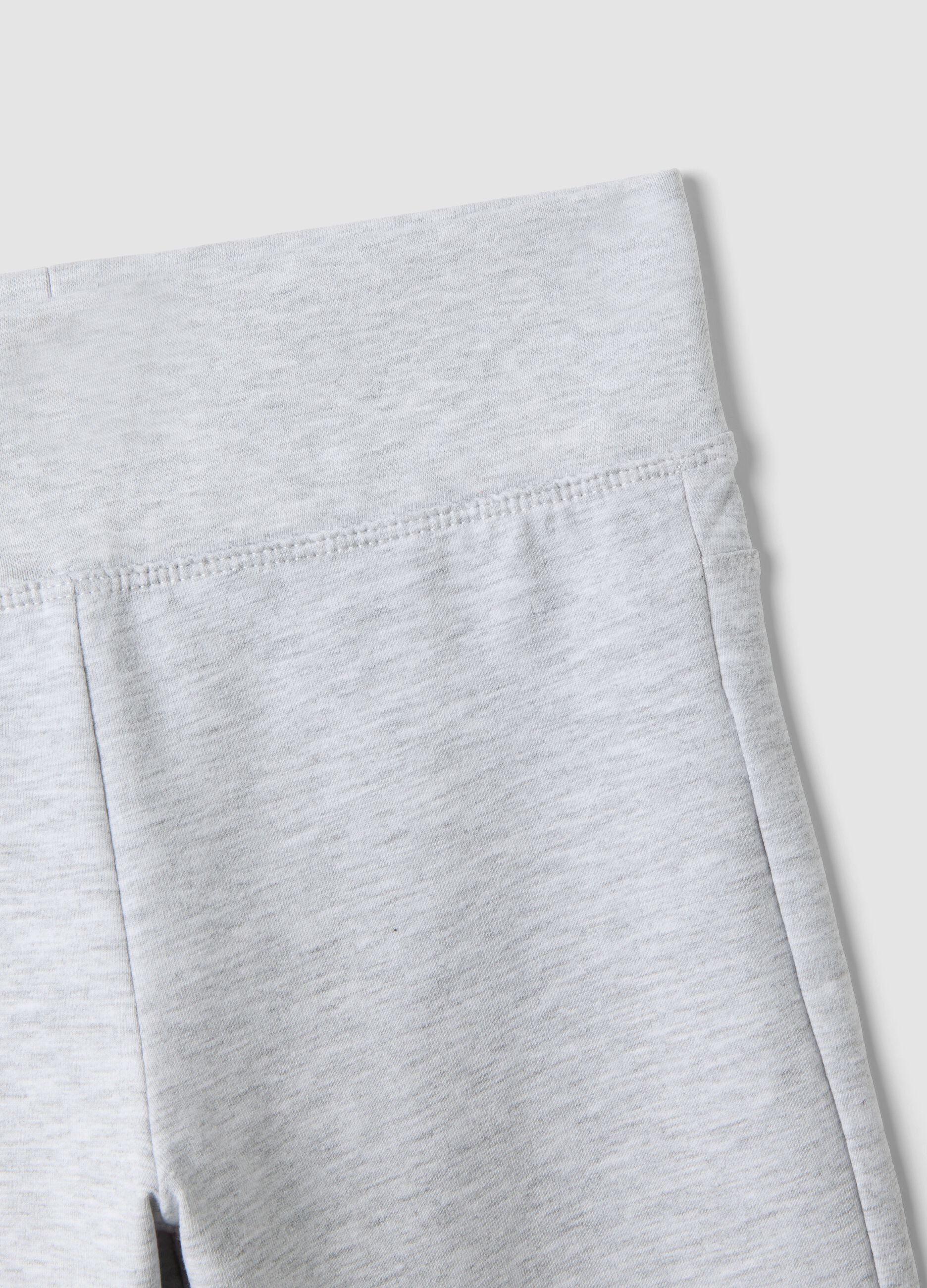 Girls&rsquo; grey flared trousers in stretchy organic cotton