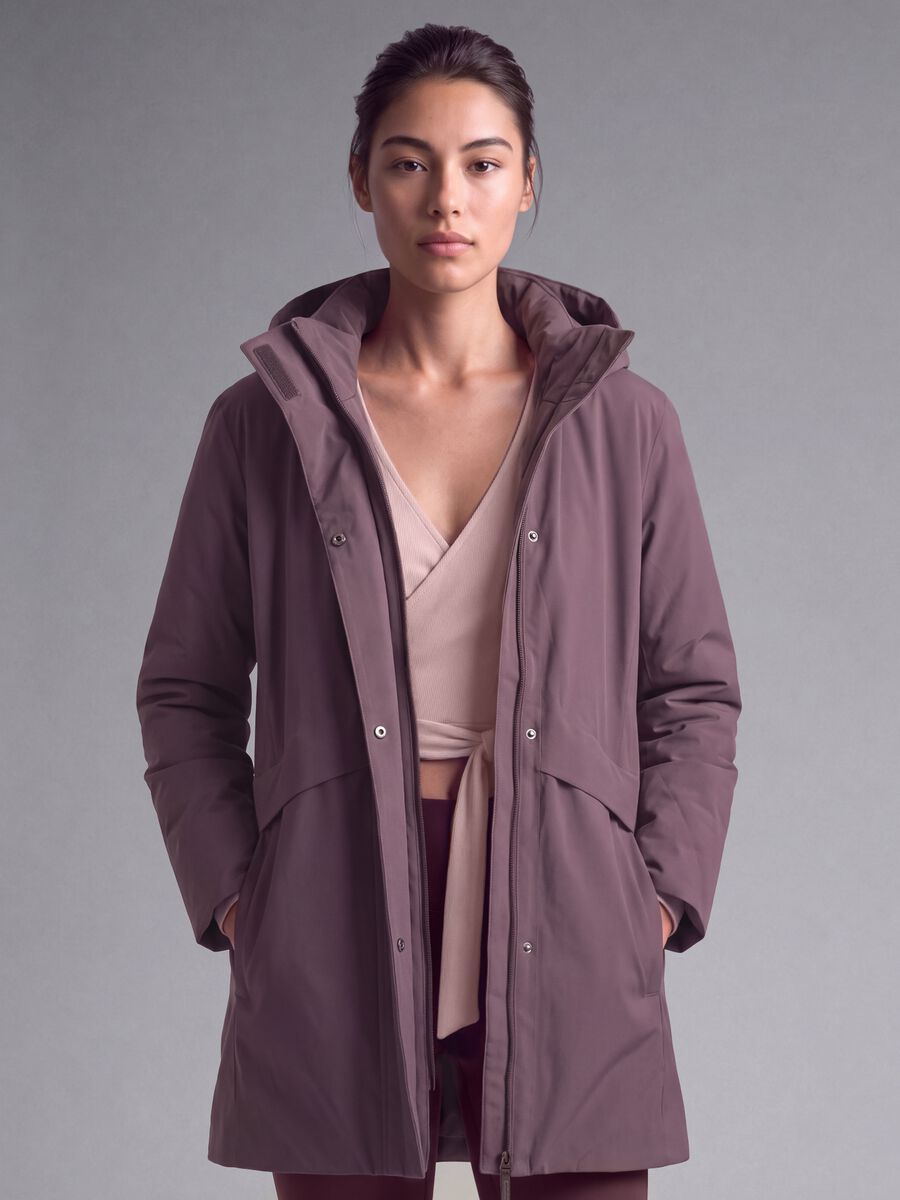 Water-repellent, breathable padded purple parka with hood ALTAVIA STUDIO_0