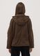 Parka marrone con cappuccio e chiusura zip e bottoni_3