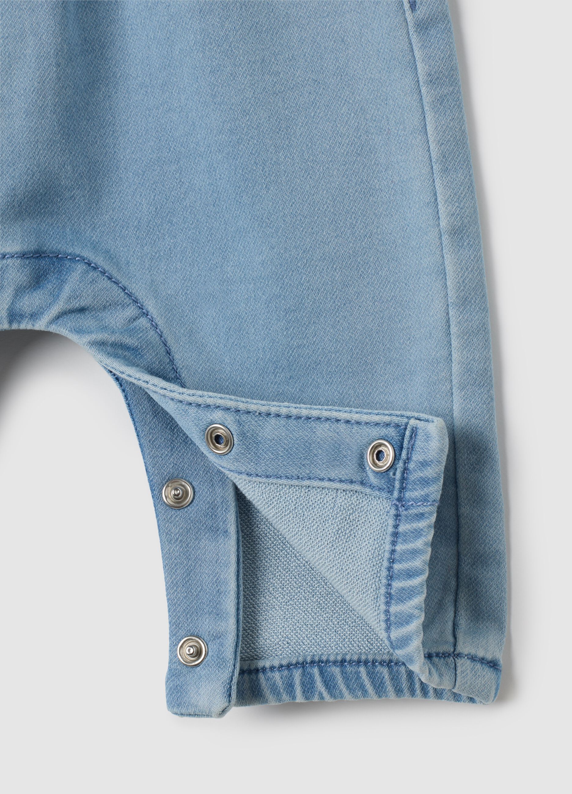 Baby Girl Denim Overalls in Light Blue Regular Fit
